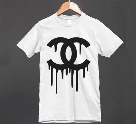 dripping chanel logo shirt wholesale|Chanel logo dripping fabric.